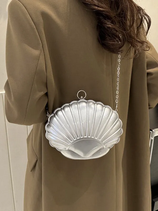 Chains Shell Shape Shiny Handbags Crossbody Bags Bags