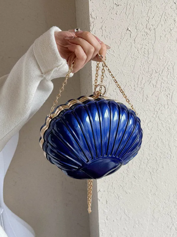 Chains Shell Shape Shiny Handbags Crossbody Bags Bags