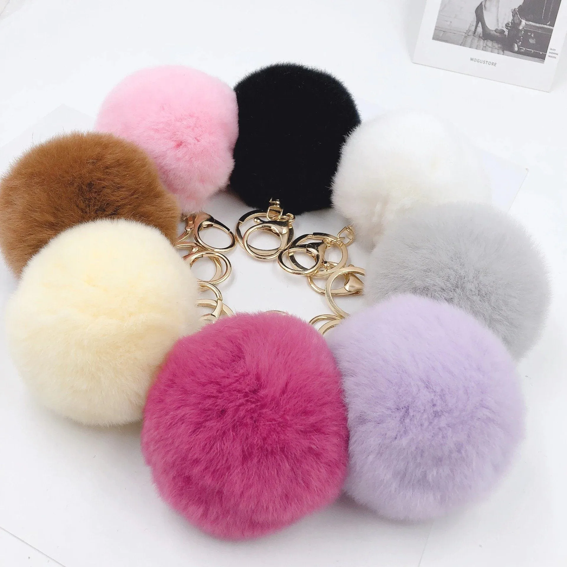 Colorful Fluffy Balls Keychains